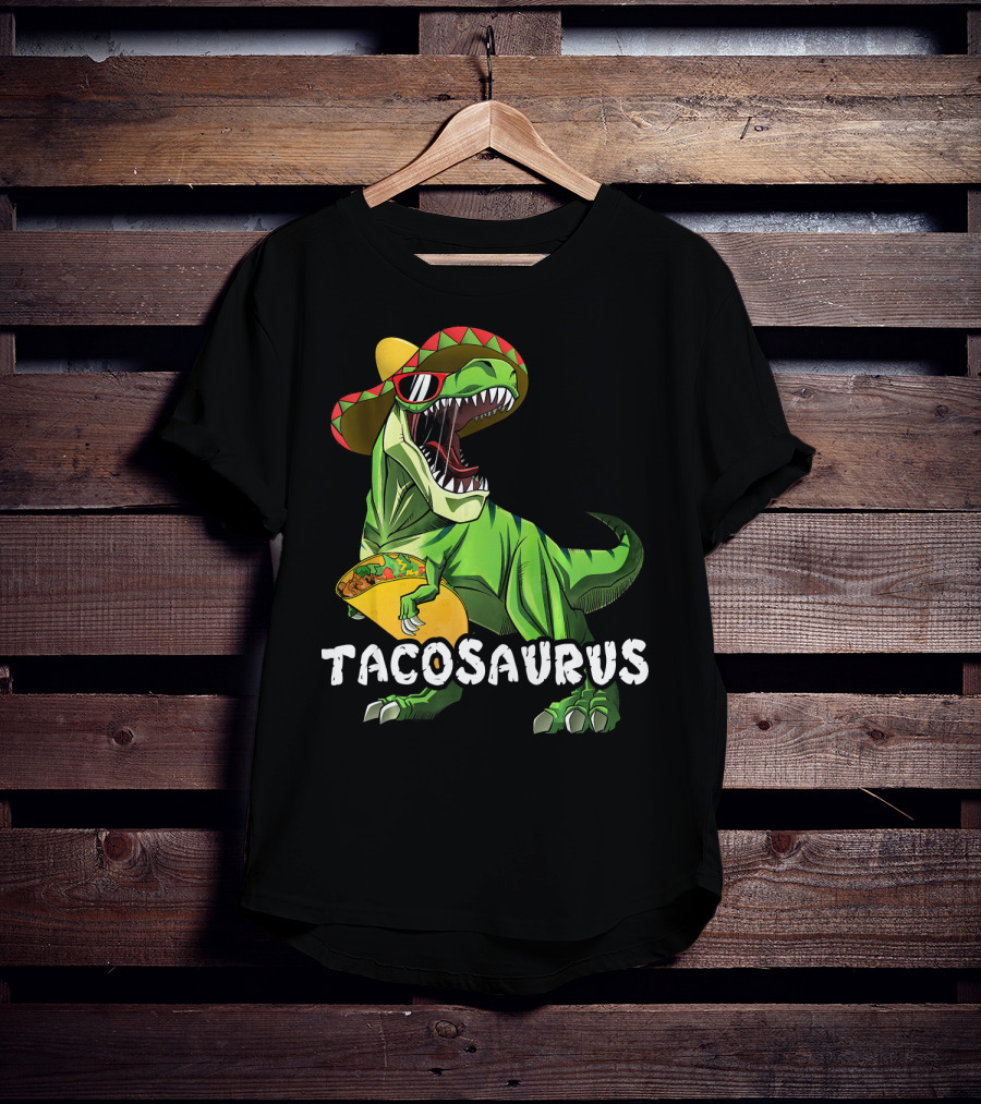 Tacosaurus Cinco De Mayo Rex Tac Dinosaur Sombrero Taco T-Shirt