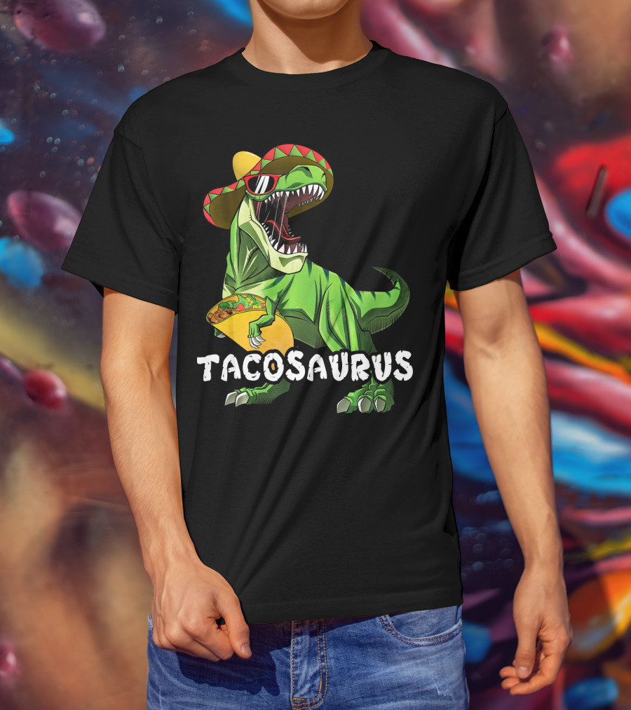 Tacosaurus Cinco De Mayo Rex Tac Dinosaur Sombrero Taco T-Shirt