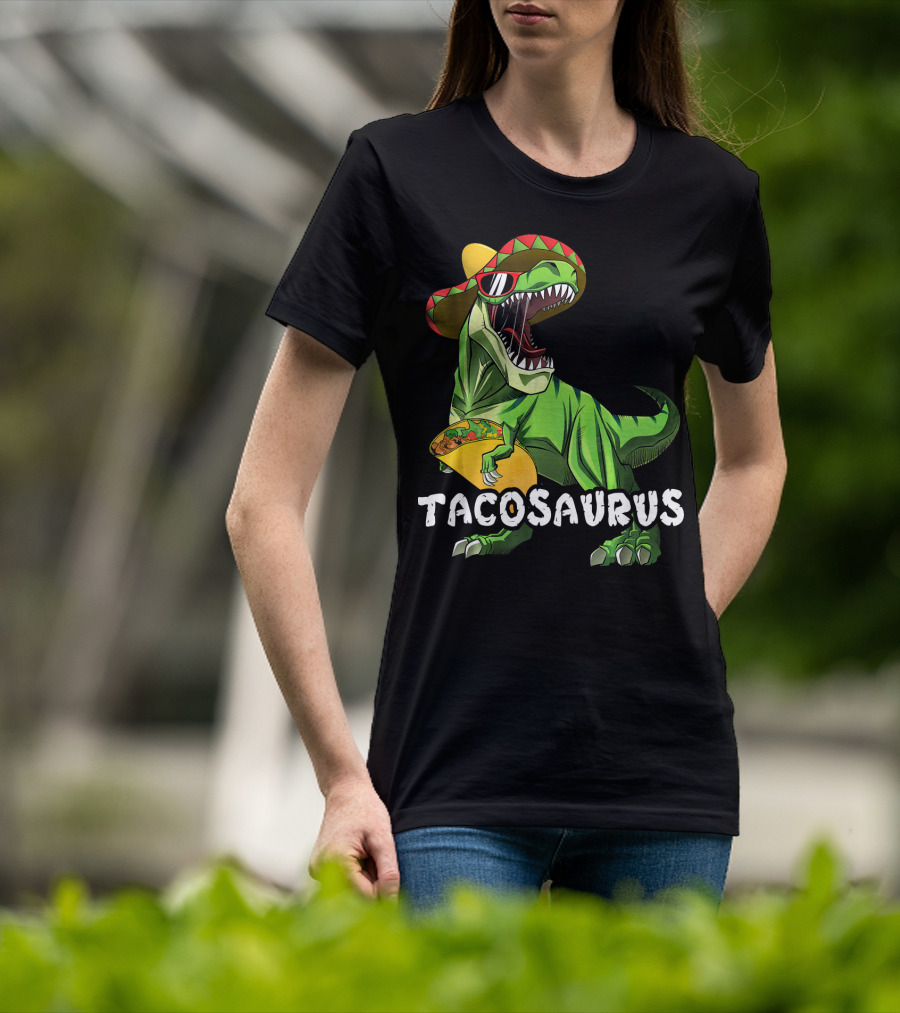 Tacosaurus Cinco De Mayo Rex Tac Dinosaur Sombrero Taco T-Shirt
