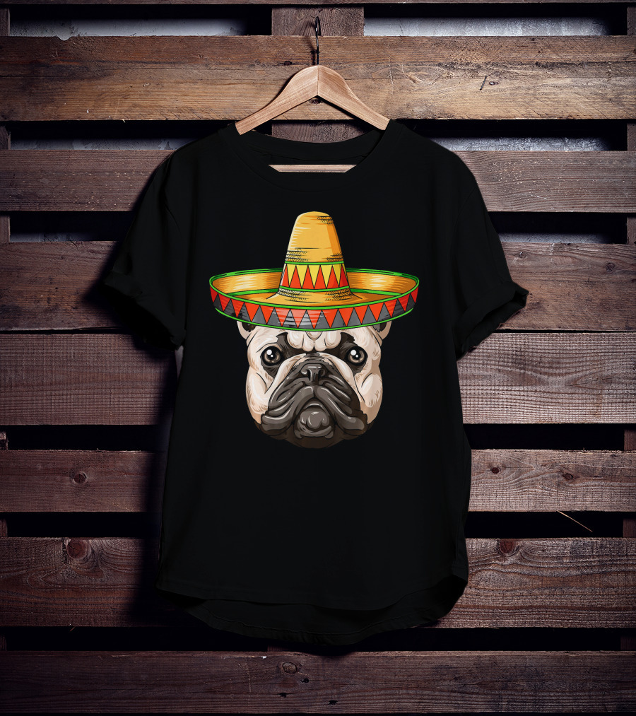 French Bulldog Sombrero Cinco De Mayo Mexican T-Shirt