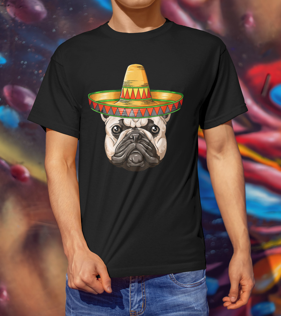 French Bulldog Sombrero Cinco De Mayo Mexican T-Shirt