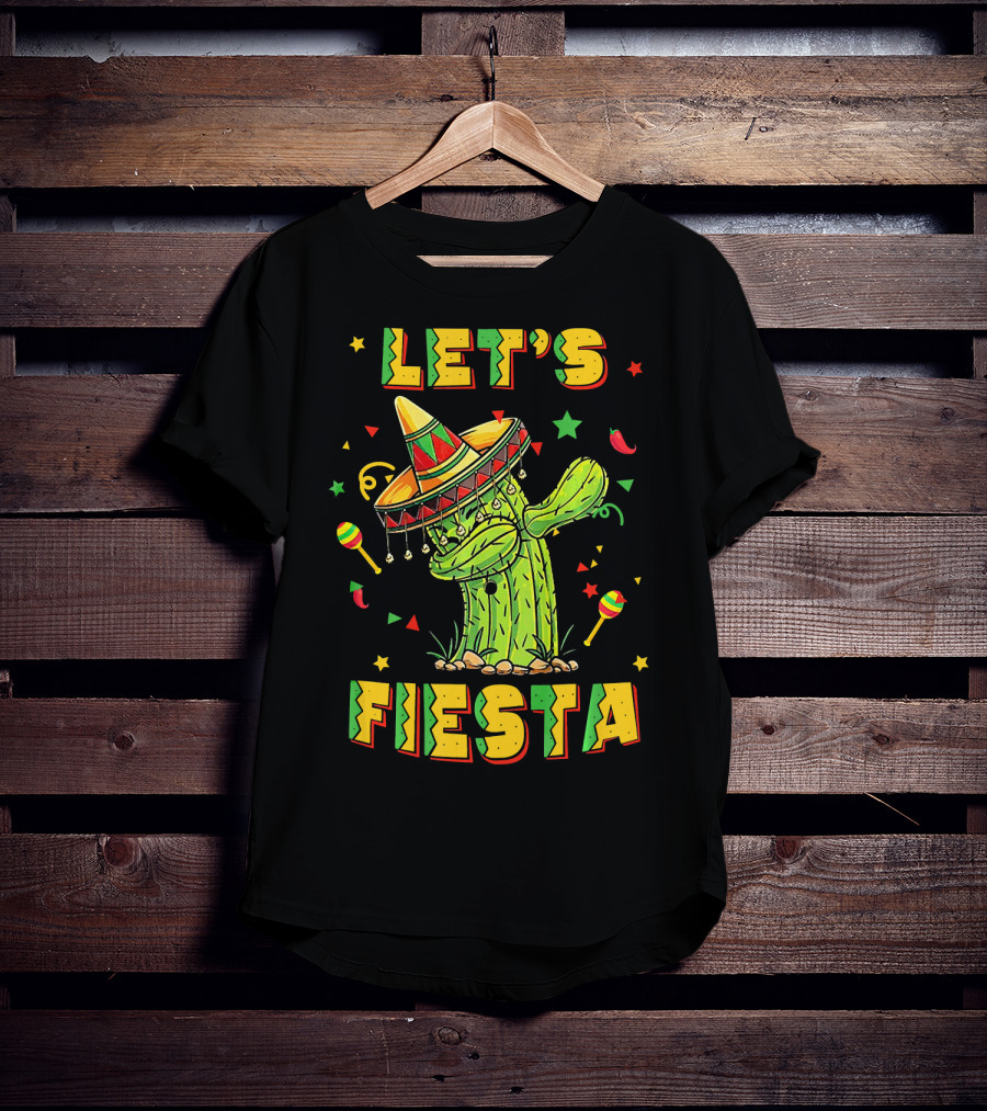 Let's Fiesta Dabbing Cactus Cinco De Mayo T-Shirt