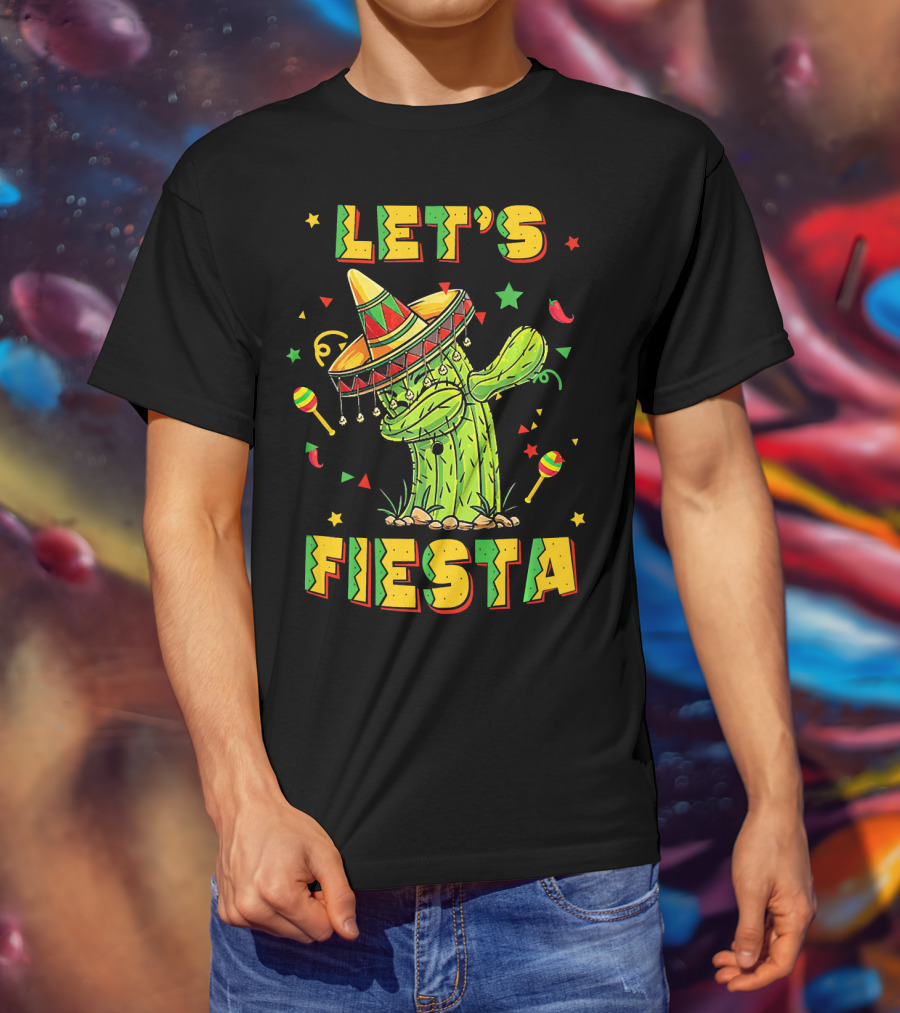 Let's Fiesta Dabbing Cactus Cinco De Mayo T-Shirt
