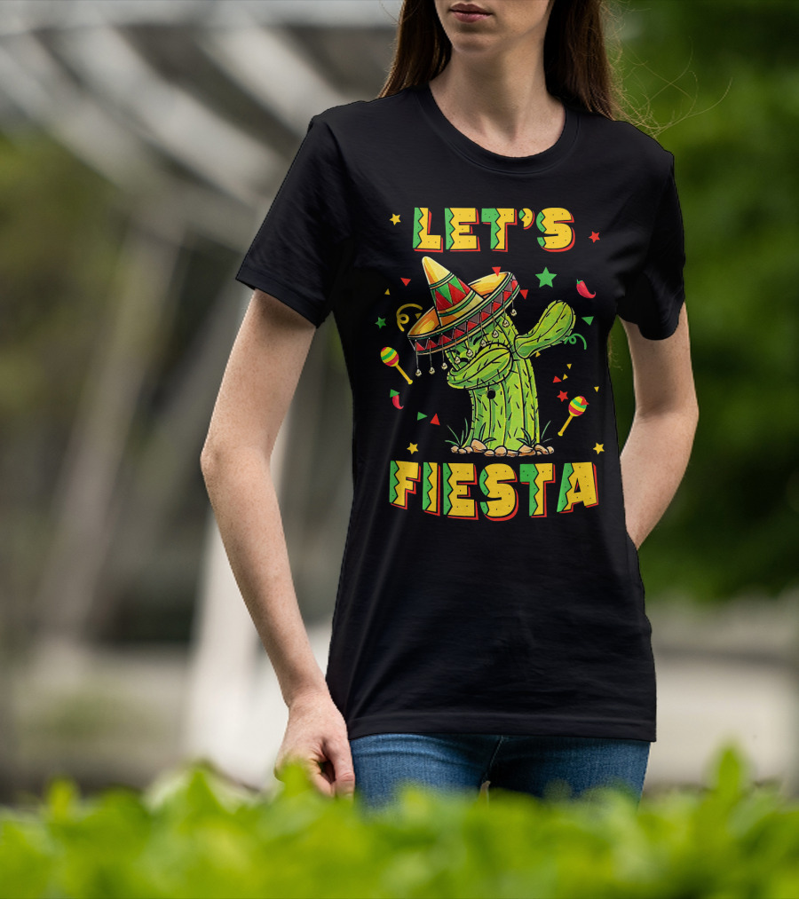 Let's Fiesta Dabbing Cactus Cinco De Mayo T-Shirt