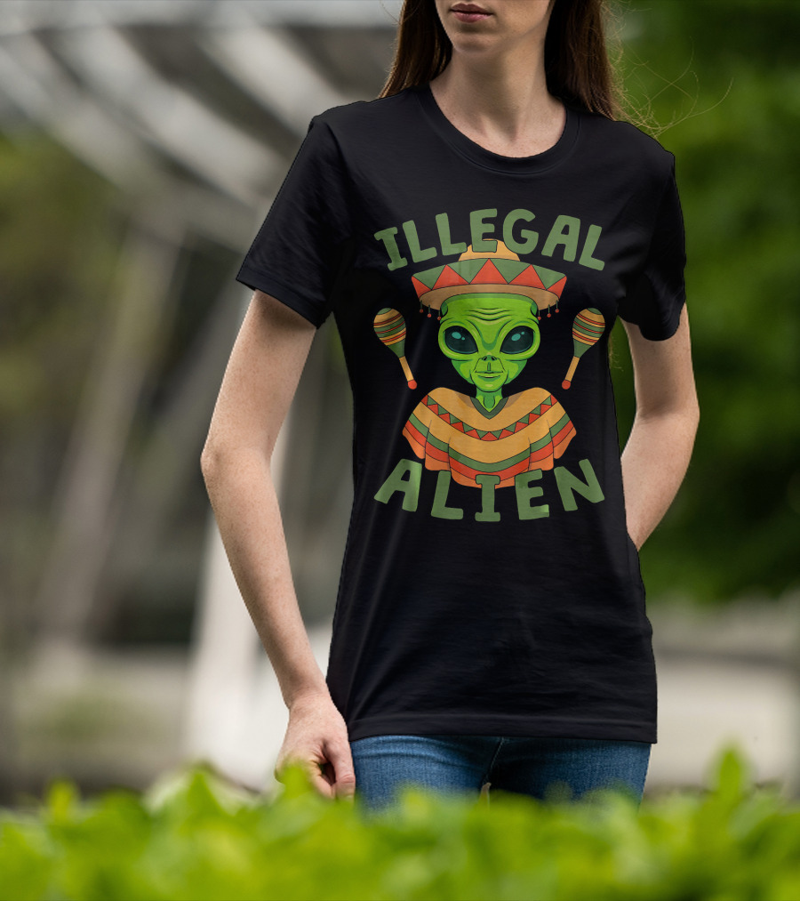 Illegal Alien In Sombrero With Maracas For Cinco De Mayo T-Shirt