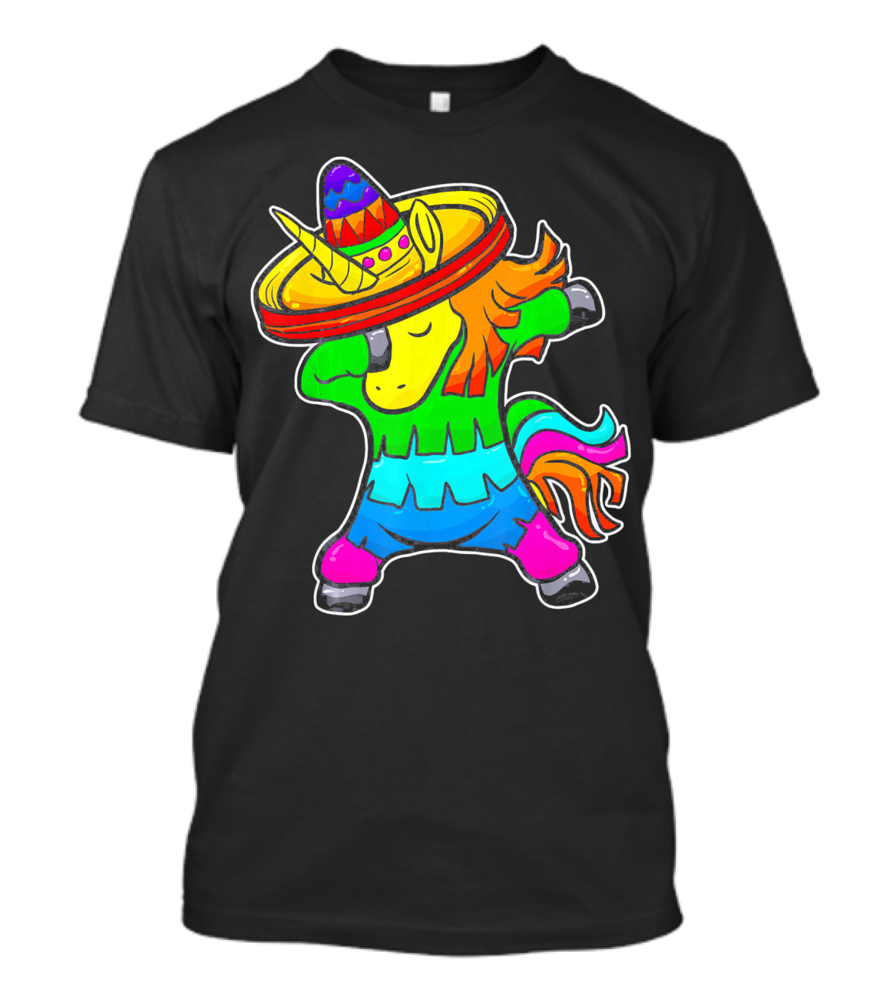 Cinco De Mayo Dabbing Unicorn Sombrero Fiesta T-Shirt