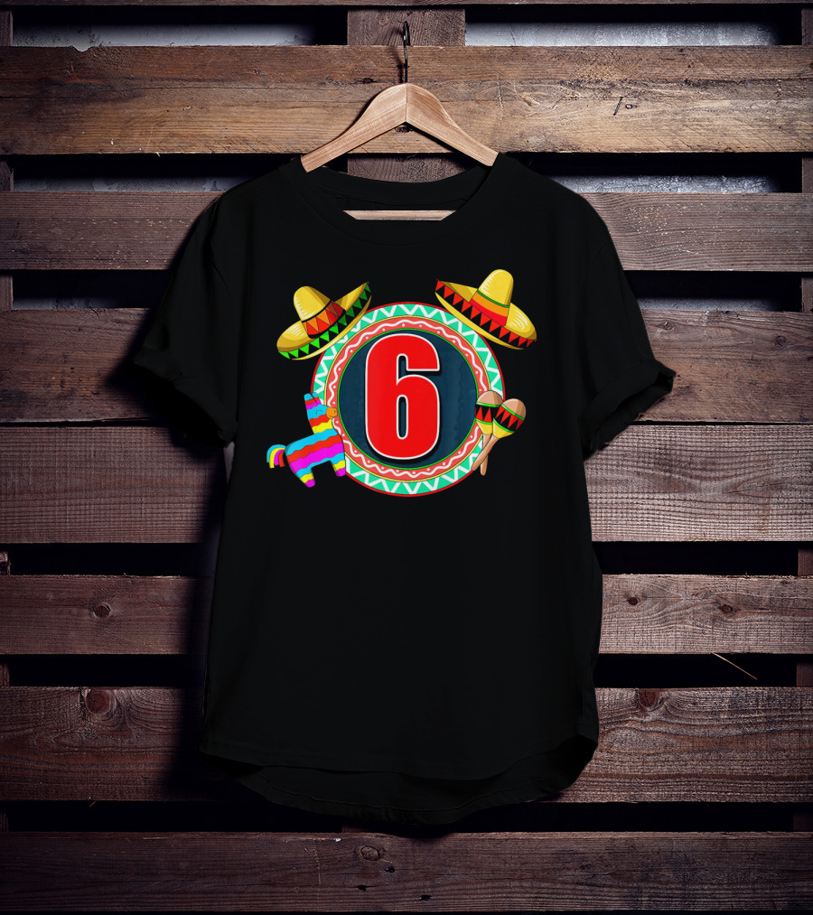 Cinco De Mayo 6 Sombrero Maracas Piñata T-Shirt