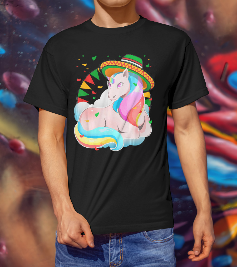 Cinco De Mayo Magical Unicorn Sombrero T-Shirt