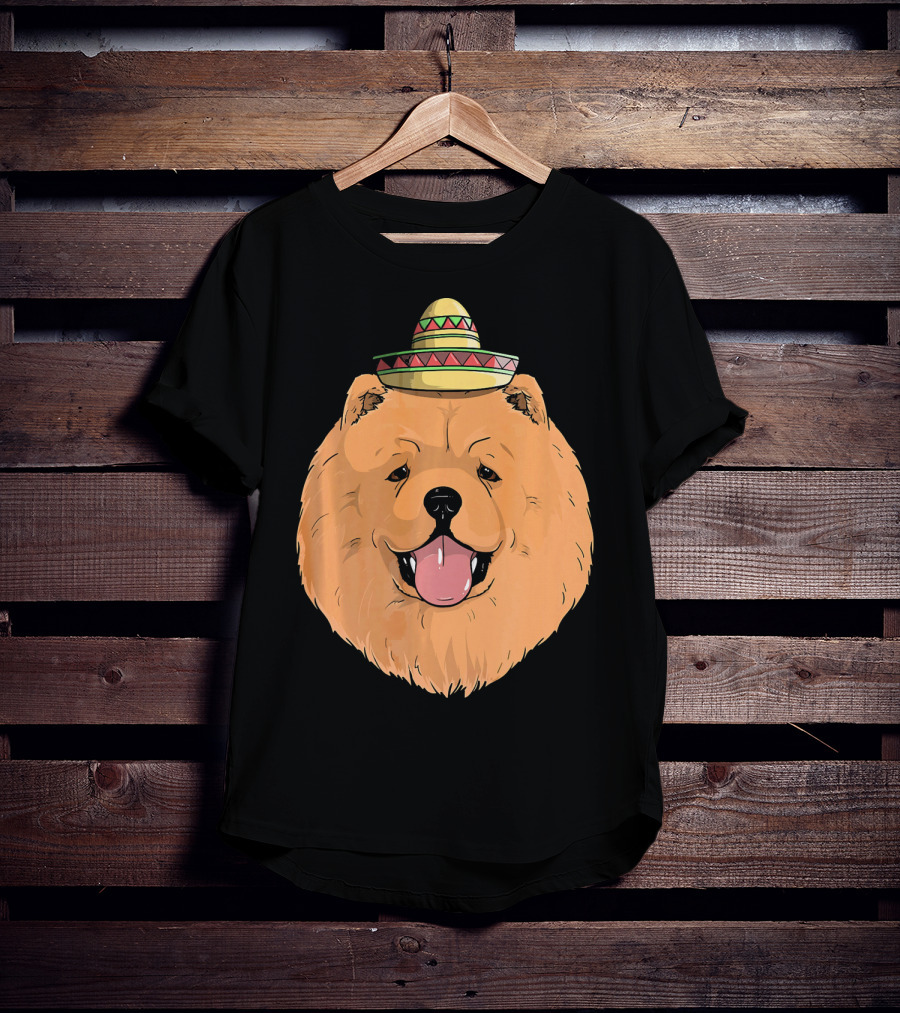 Chow Chow Dog Sombrero Fiesta Cinco De Mayo T-Shirt