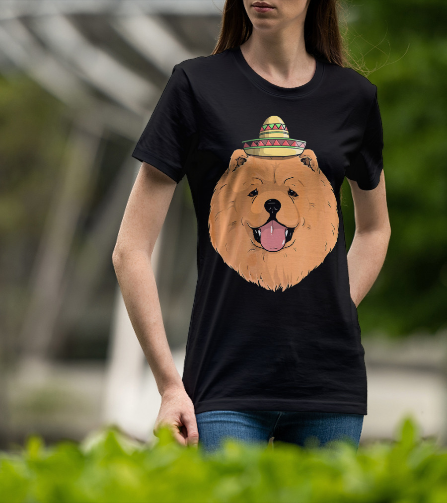 Chow Chow Dog Sombrero Fiesta Cinco De Mayo T-Shirt