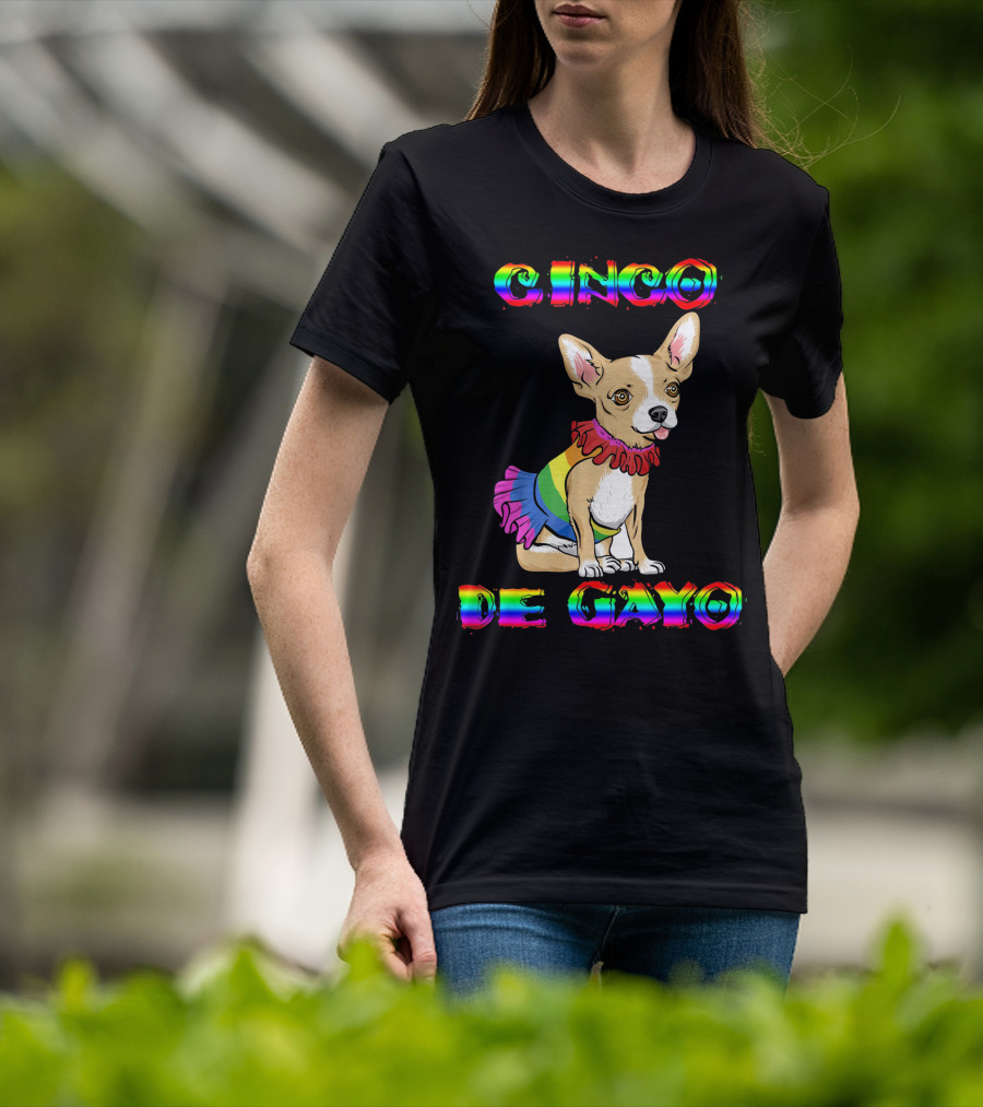 Cinco De Mayo Cinco De Gayo Rainbow Chihuahua T-Shirt