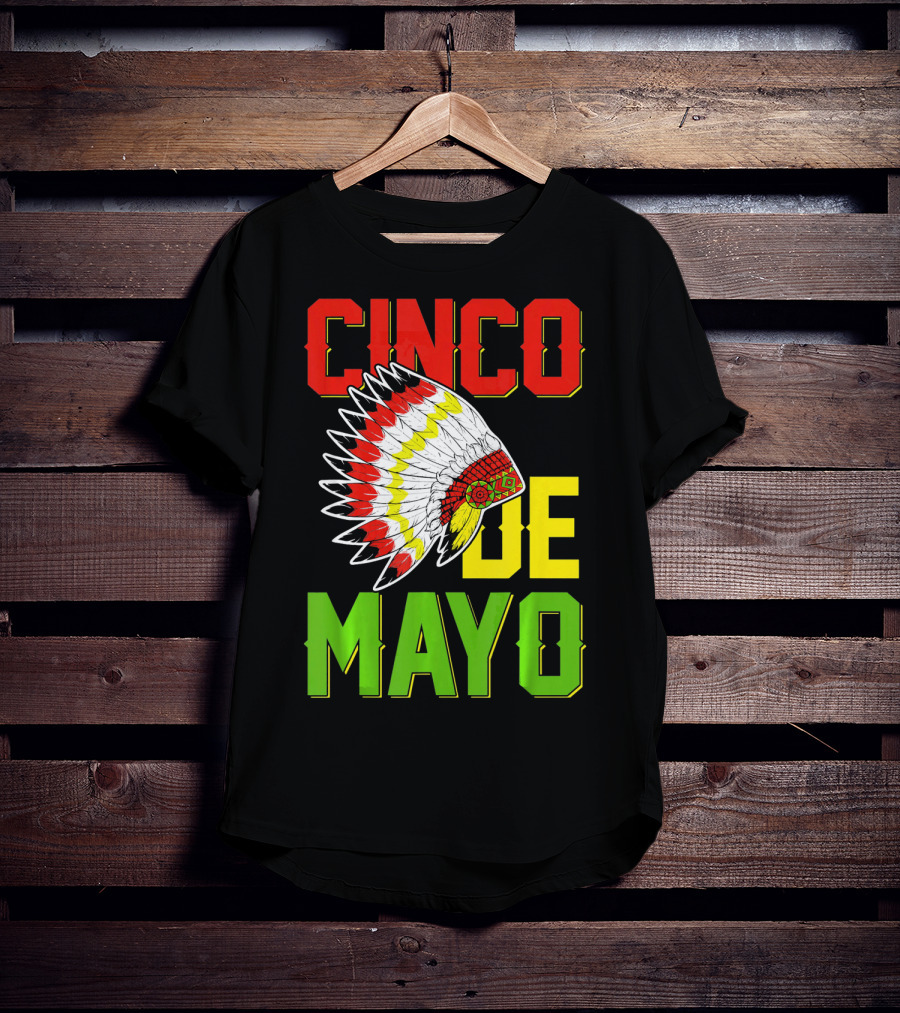 CINCO DE MAYO Native American Headdress T-Shirt