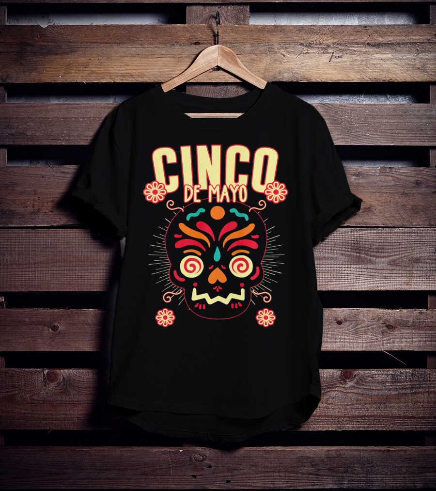 Cinco De Mayo Skull Design For Senor Senora And Sen T-Shirt