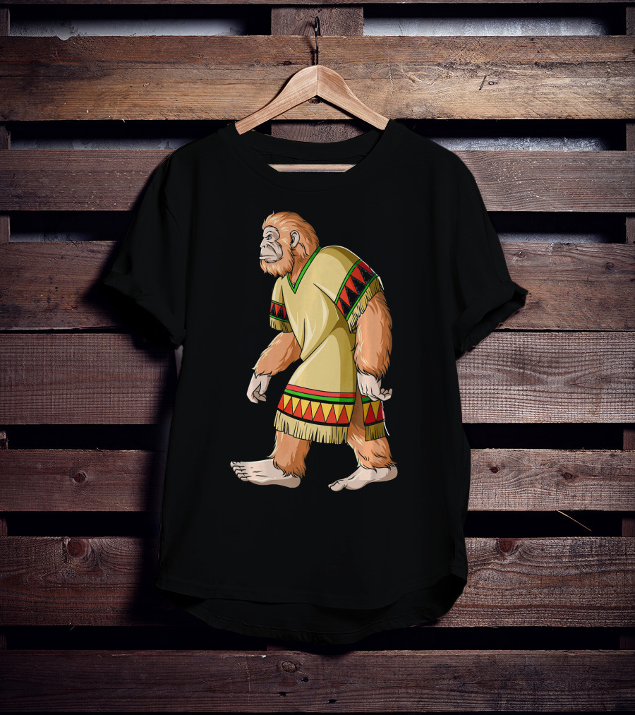 Bigfoot Sasquatch In Mexican Poncho Cultural Attire T-Shirt