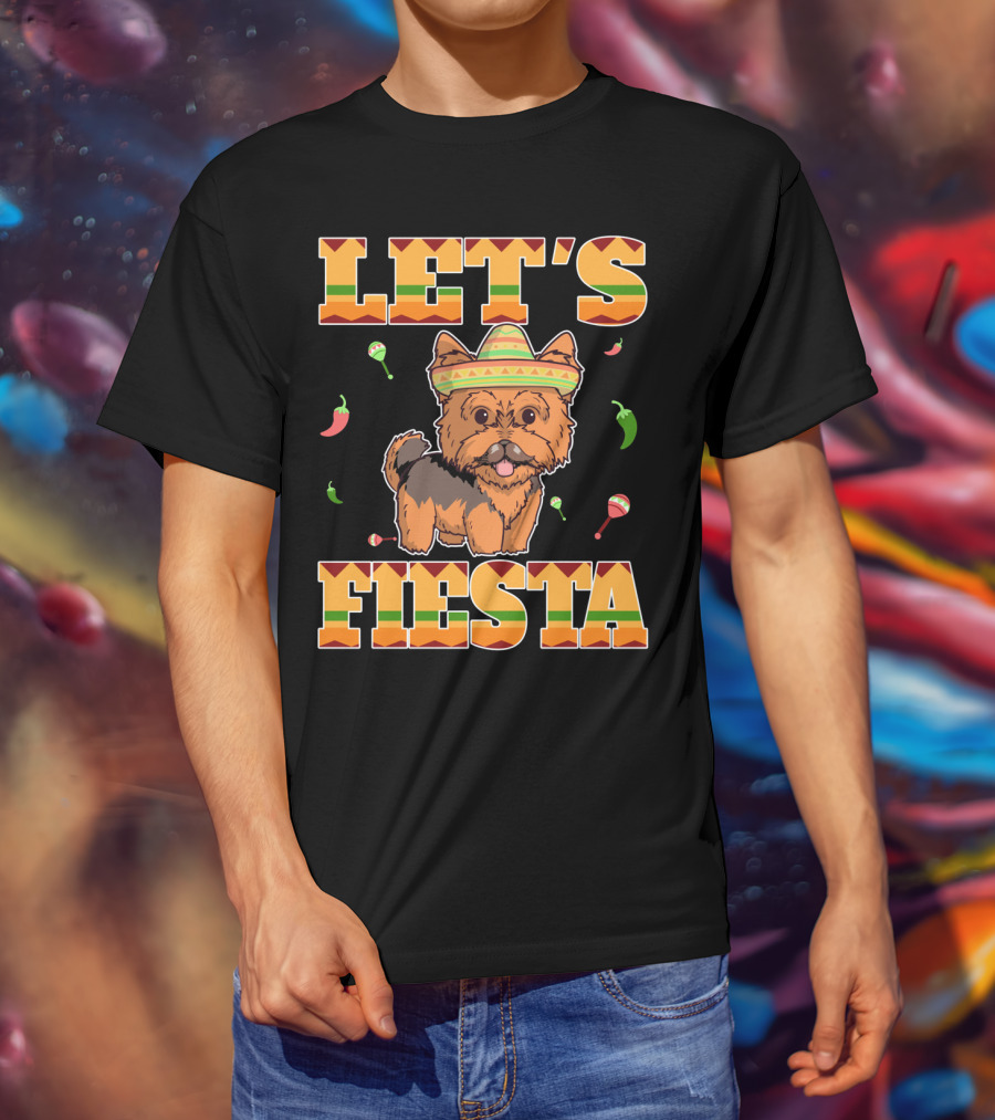 Let's Fiesta Yorkie Dog Cinco De Mayo T-Shirt