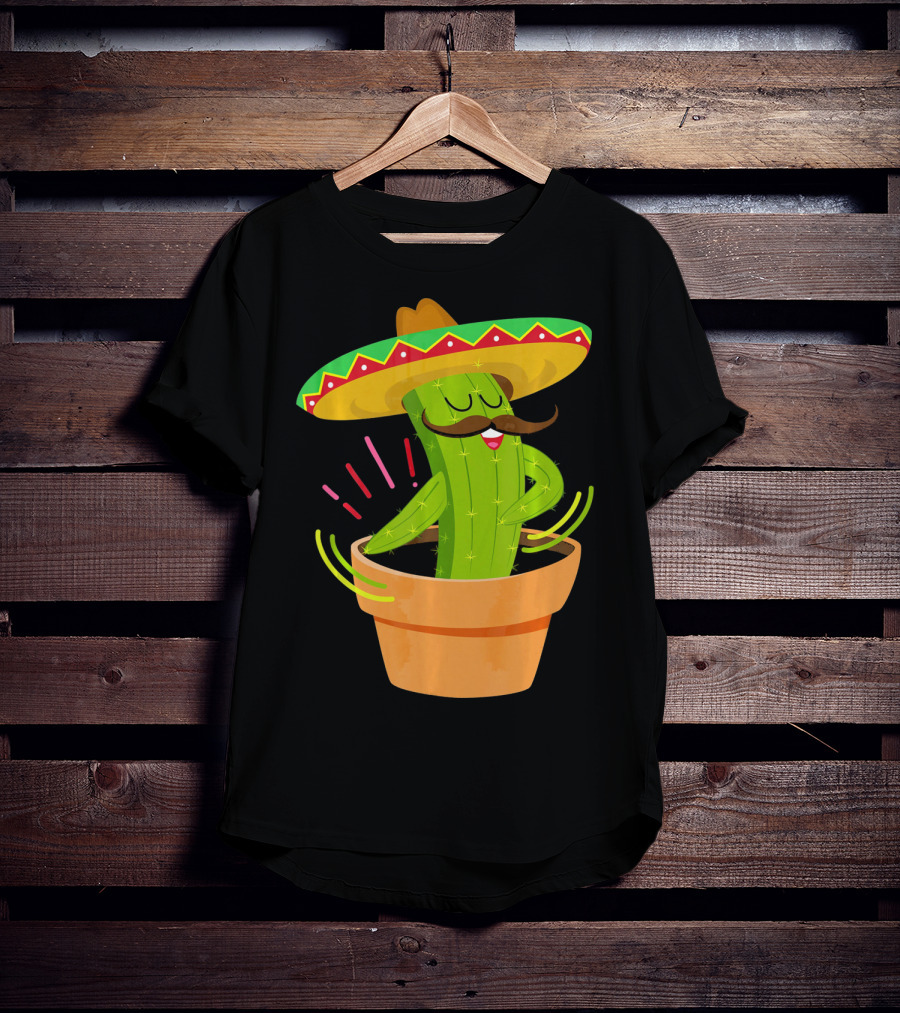 Flossing Cactus Sombrero Dance Cinco De Mayo T-Shirt