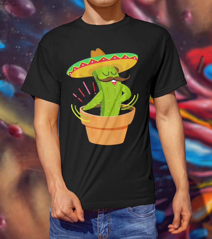 Flossing Cactus Sombrero Dance Cinco De Mayo T-Shirt