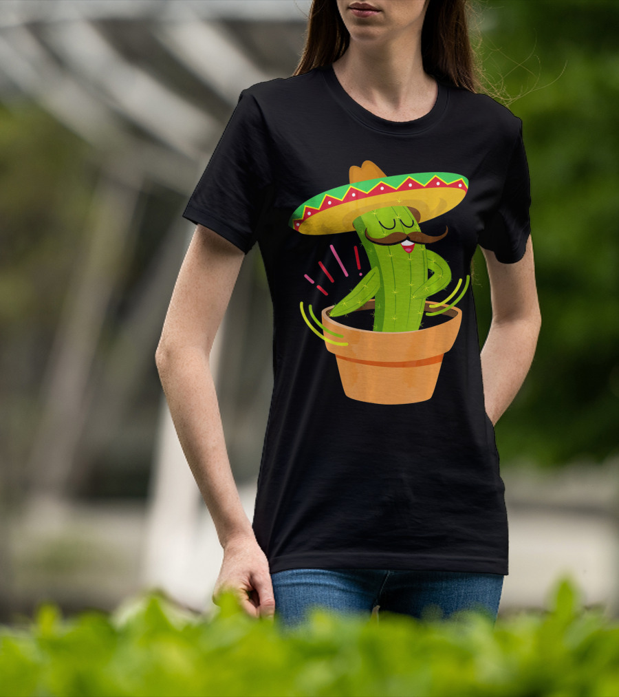 Flossing Cactus Sombrero Dance Cinco De Mayo T-Shirt