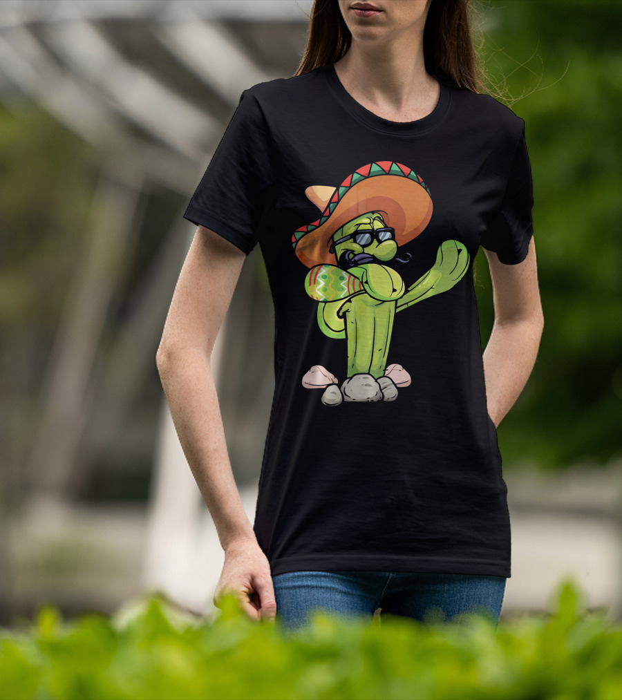 Sombrero Cactus Dabbing Dance Cinco De Mayo T-Shirt