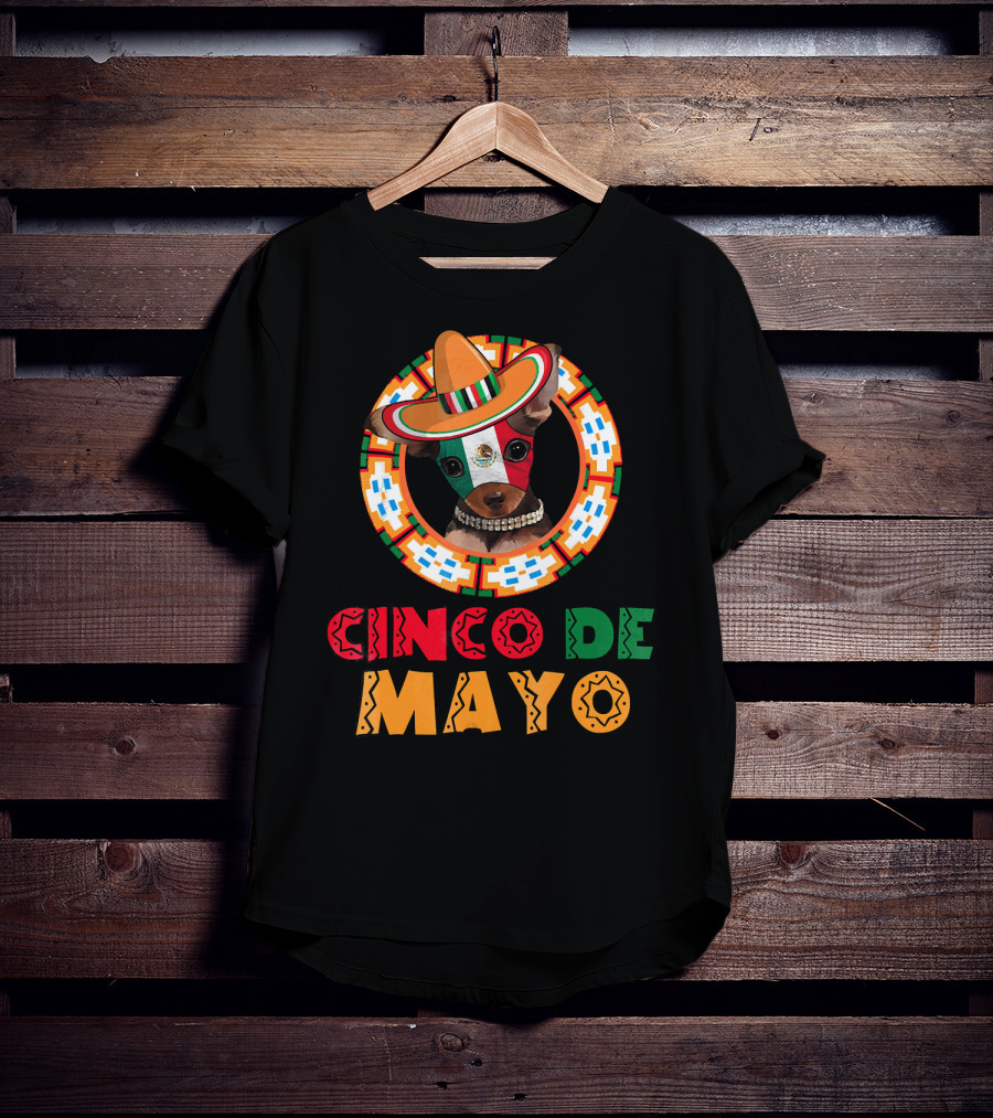 Cinco De Mayo Dog Chihuahua Mexican Sombrero T-Shirt