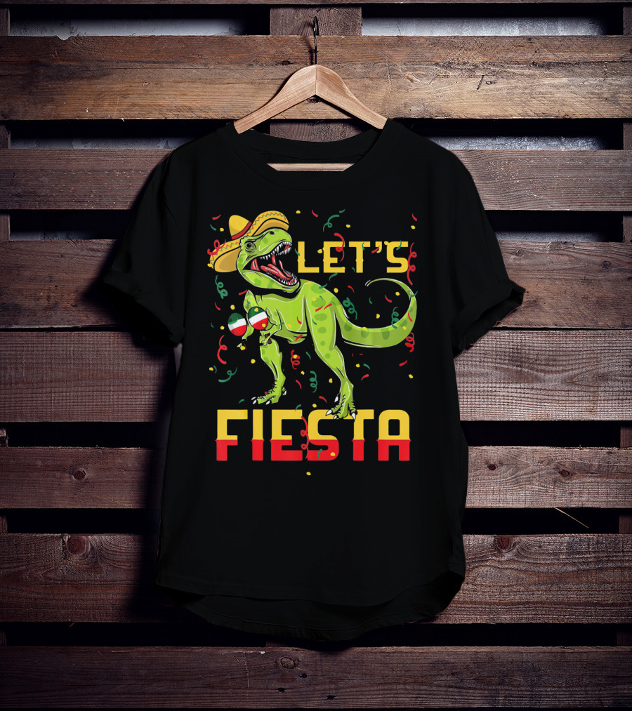 T Rex Cinco De Mayo Let's Fiesta T-Shirt