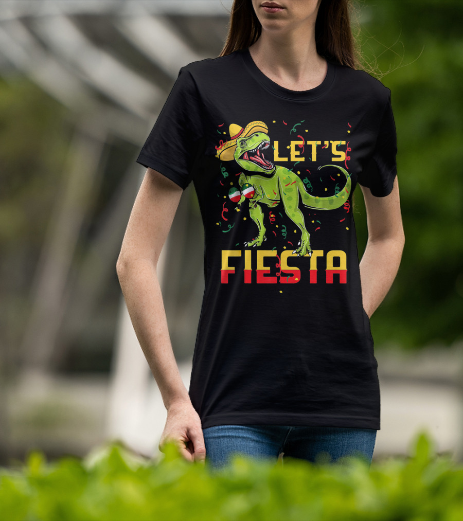 T Rex Cinco De Mayo Let's Fiesta T-Shirt