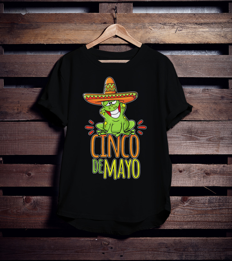 Cinco De Mayo Fun Mexican Fiesta Frog Sombrero T-Shirt
