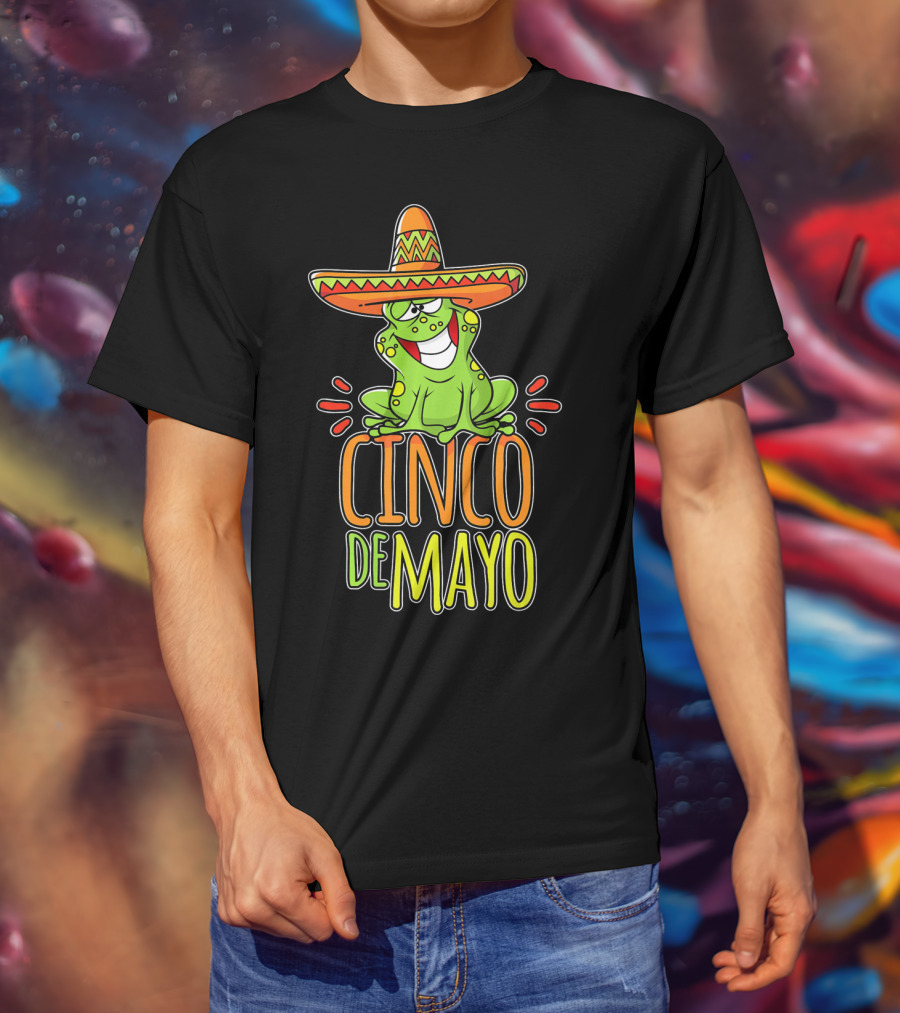 Cinco De Mayo Fun Mexican Fiesta Frog Sombrero T-Shirt