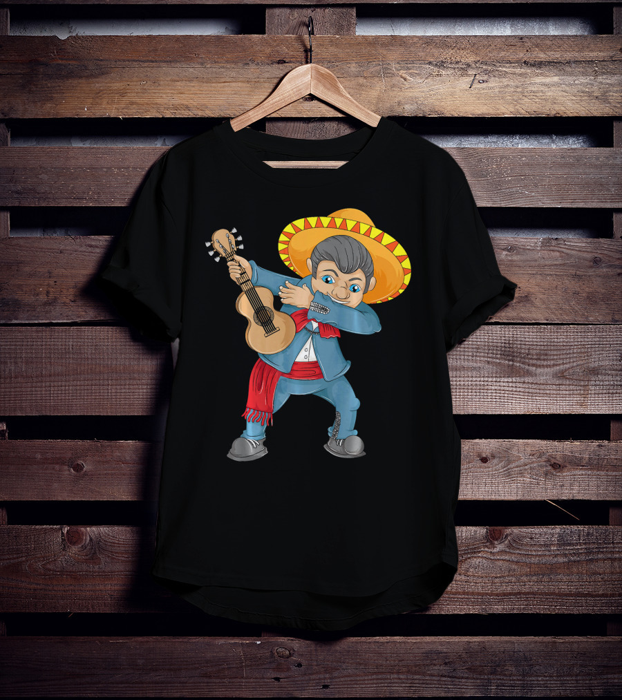 Mariachi Guitar Dabbing Cinco De Mayo T-Shirt
