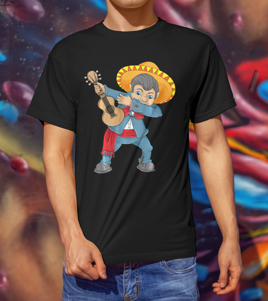 Mariachi Guitar Dabbing Cinco De Mayo T-Shirt