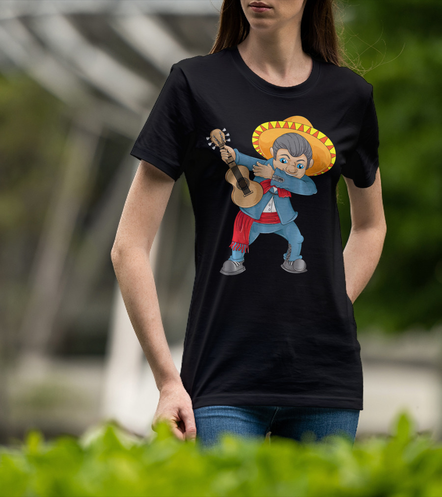 Mariachi Guitar Dabbing Cinco De Mayo T-Shirt