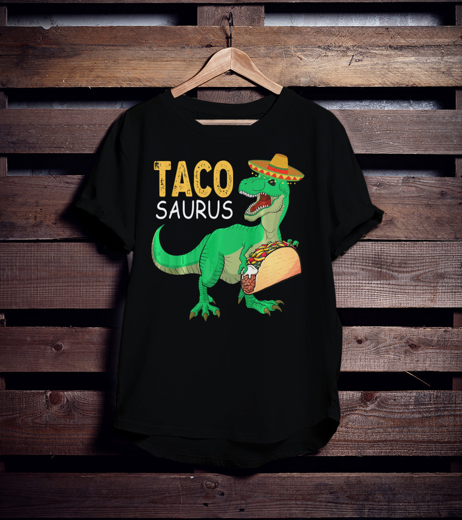 Taco Tacosaurus Dinosaur Sombrero Mexican Cinco De Mayo T-Shirt