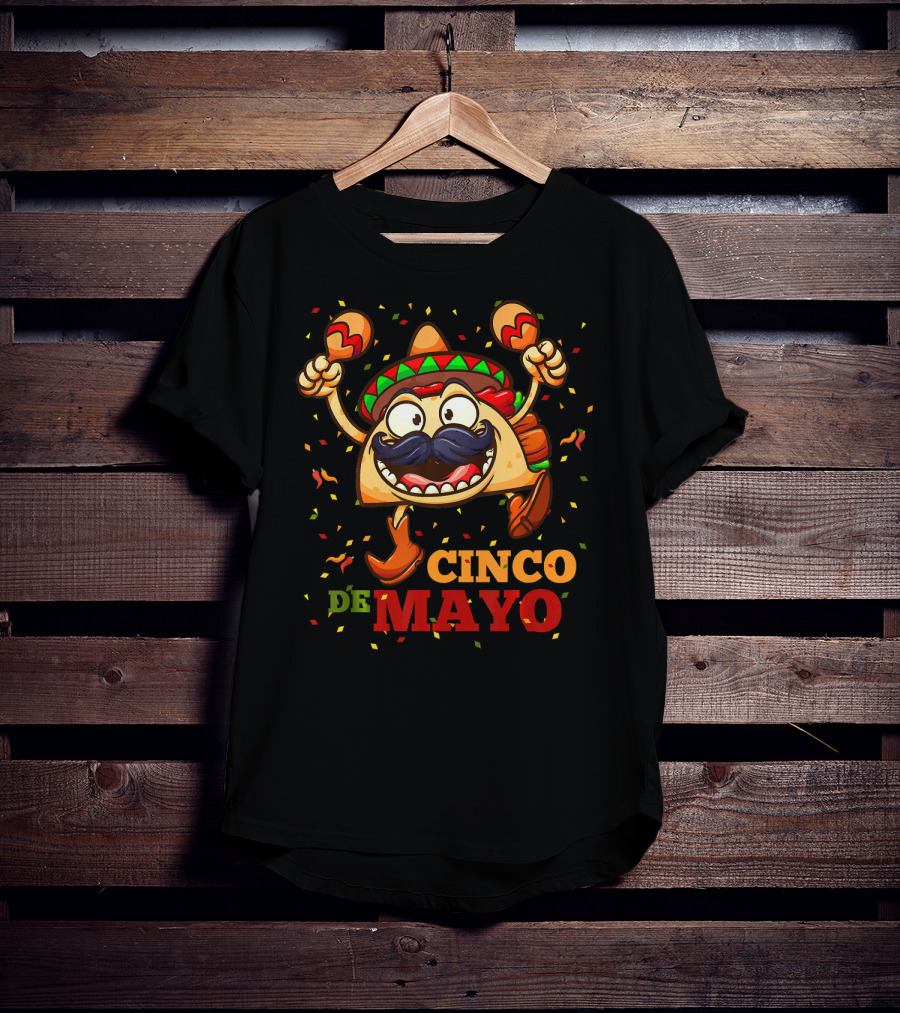 Cinco De Mayo Funny Taco Lover Celebrating Mexican Fiesta T-Shirt