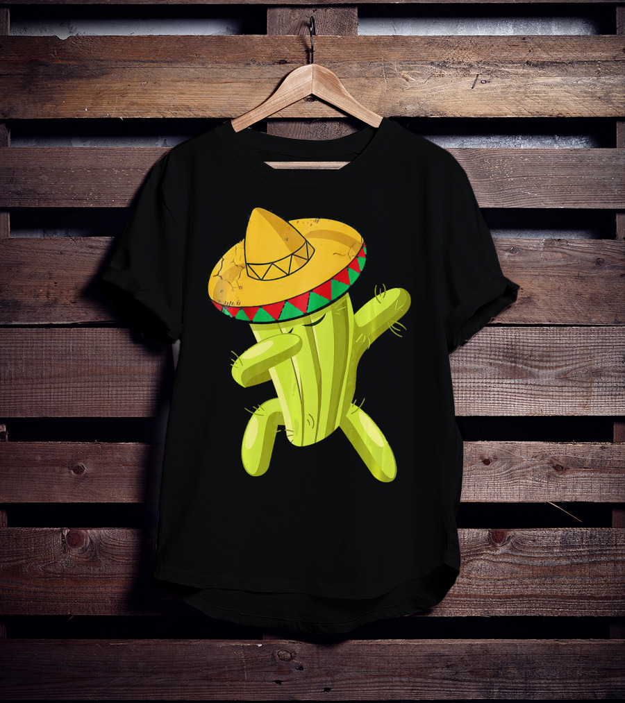 Dancing Cactus With Sombrero Funny Cinco De Mayo For Son T-Shirt