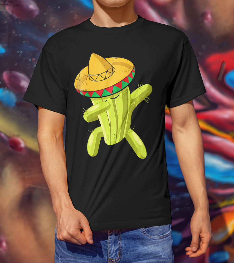 Dancing Cactus With Sombrero Funny Cinco De Mayo For Son T-Shirt