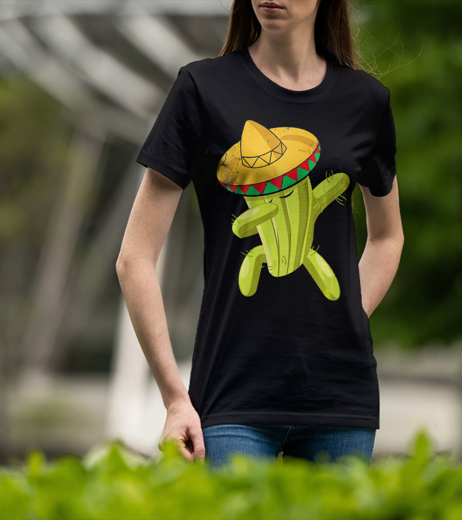 Dancing Cactus With Sombrero Funny Cinco De Mayo For Son T-Shirt