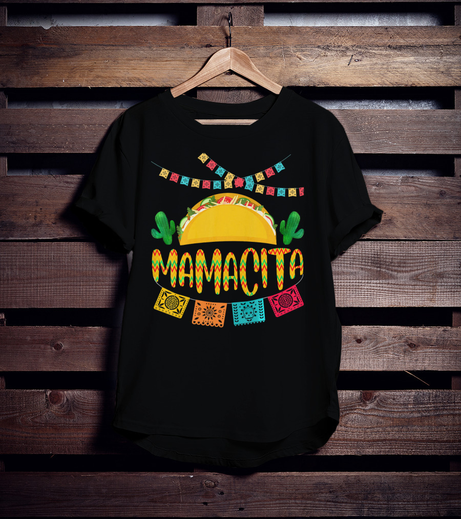 Mamacita Cactus Taco Mexican Fiesta Cinco De Mayo T-Shirt