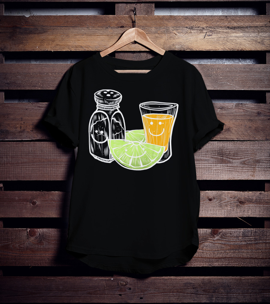 Cinco De Mayo Tequila Lime Salt Smiley Faces T-Shirt