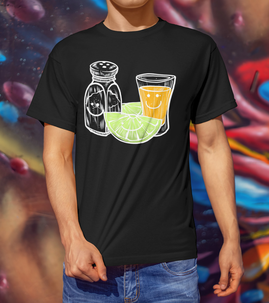 Cinco De Mayo Tequila Lime Salt Smiley Faces T-Shirt