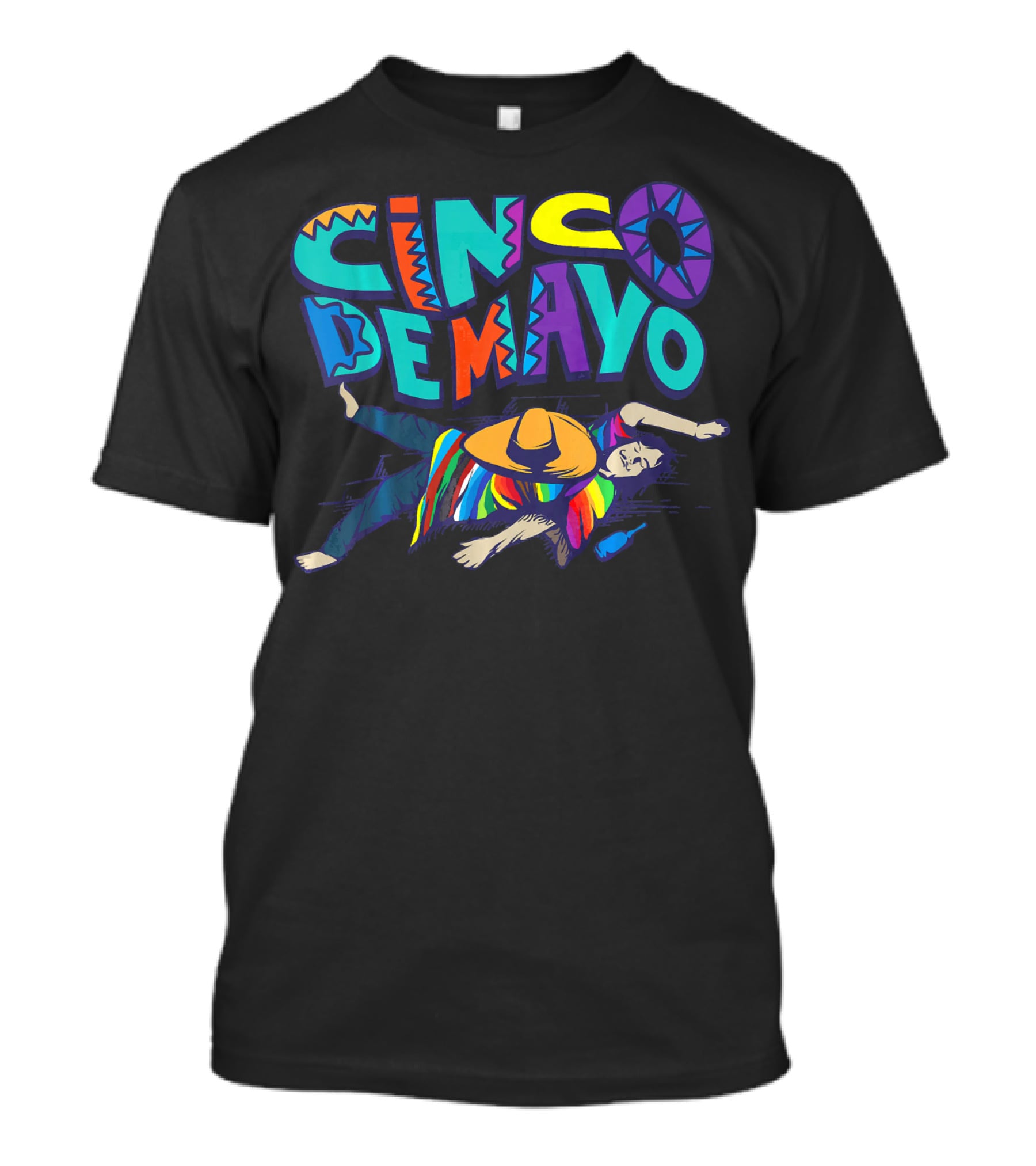Cinco De Mayo Vibrant Celebration With Sombrero And Serape Decor T-Shirt