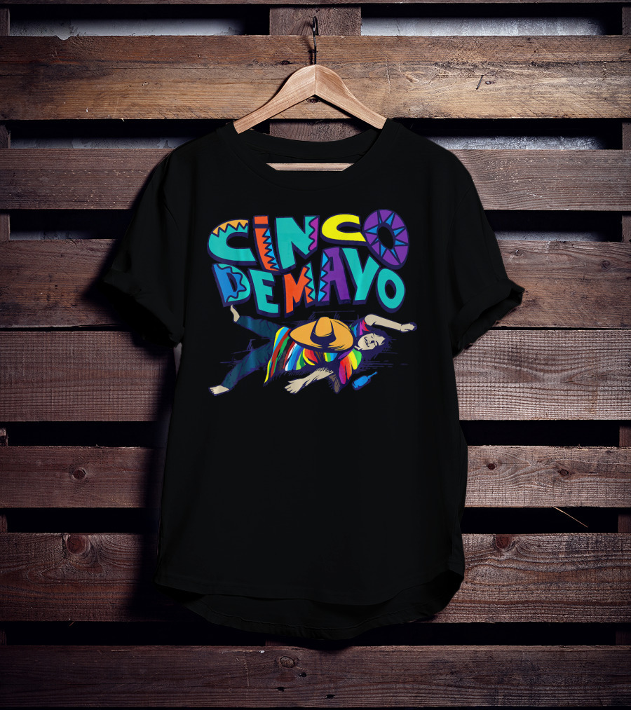 Cinco De Mayo Vibrant Celebration With Sombrero And Serape Decor T-Shirt