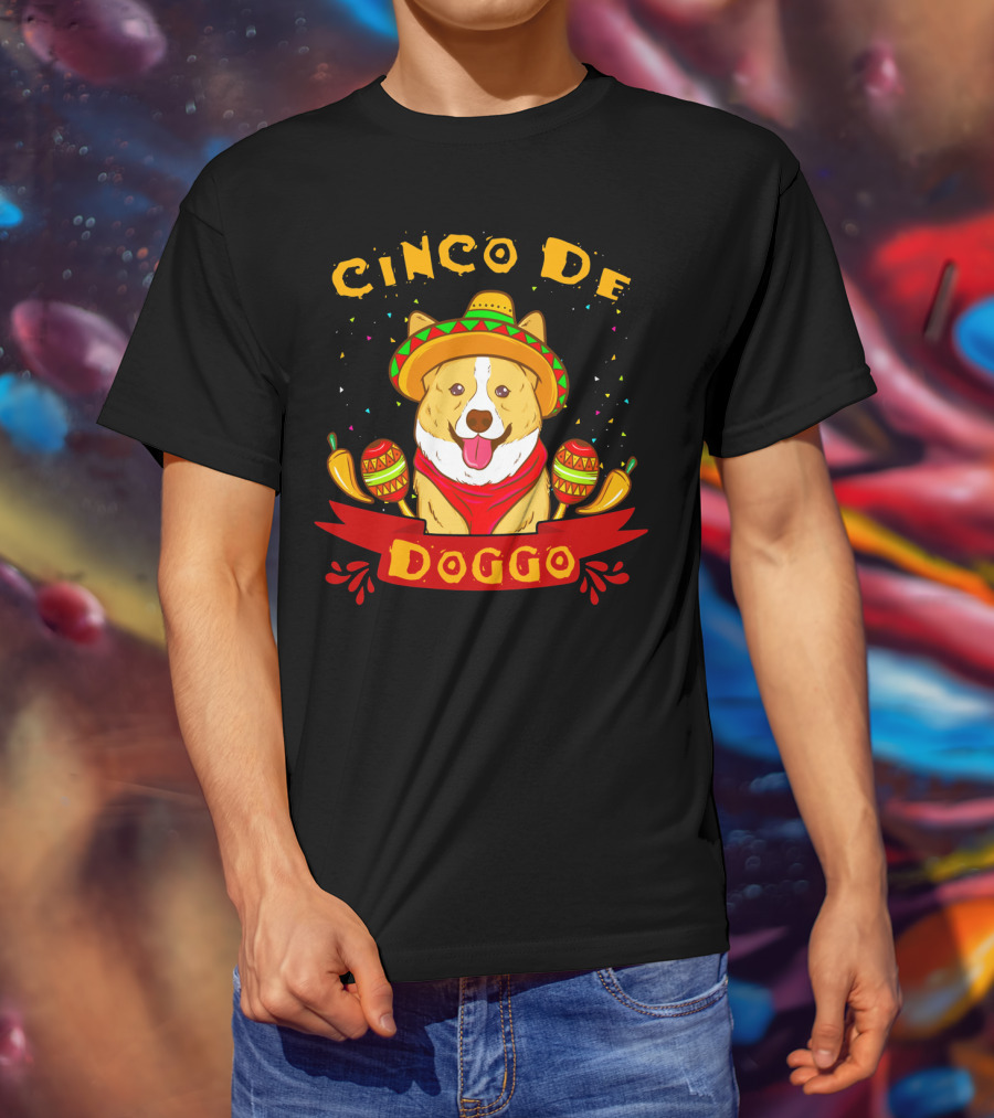 Cinco De Doggo Cinco De Mayo Sombrero Fiesta Corgi T-Shirt