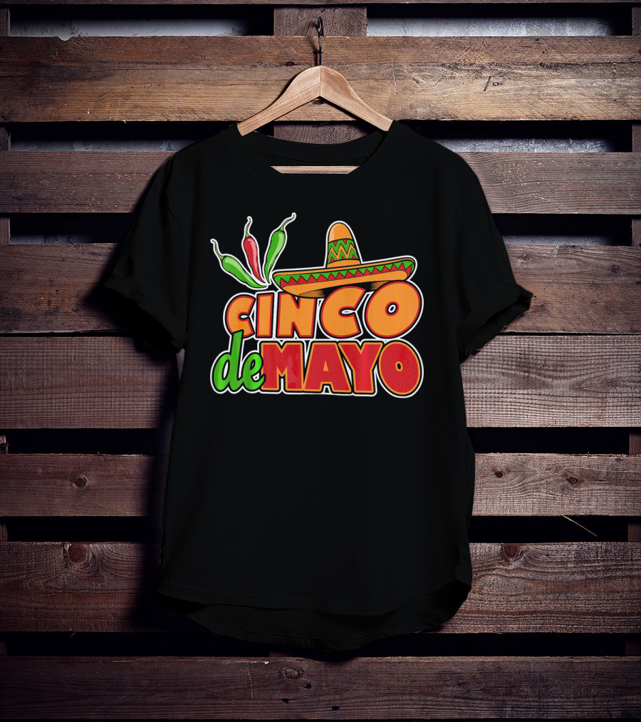 Cinco De Mayo Sombrero And Chilis T-Shirt