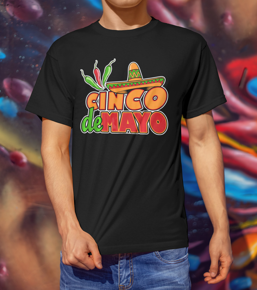 Cinco De Mayo Sombrero And Chilis T-Shirt