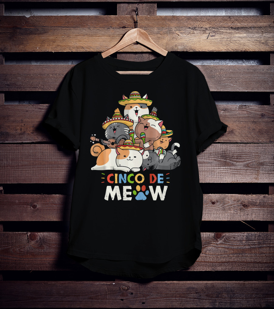 Cinco De Meow Cat Mariachi Lovers Fiesta T-Shirt