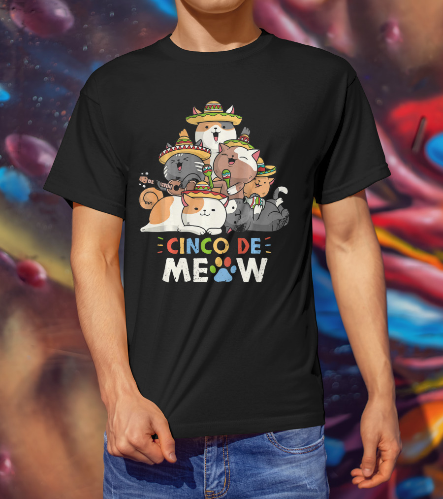 Cinco De Meow Cat Mariachi Lovers Fiesta T-Shirt