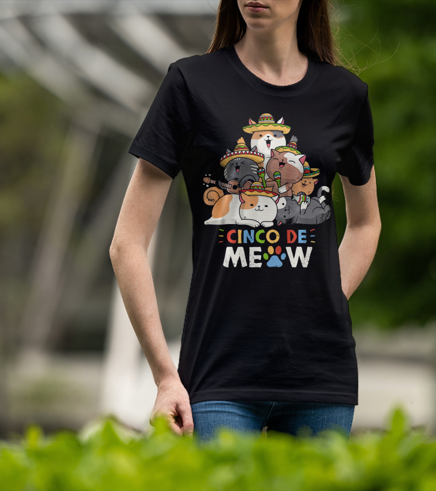 Cinco De Meow Cat Mariachi Lovers Fiesta T-Shirt