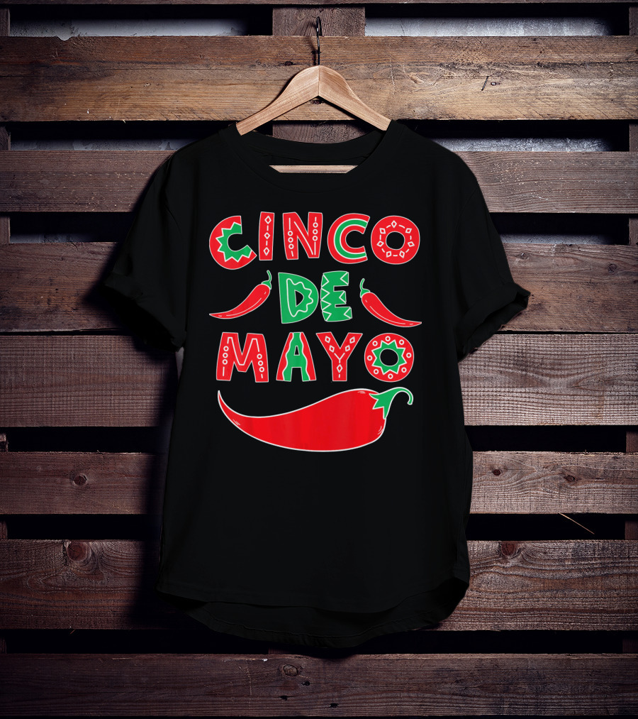 Cinco De Mayo Red And Green Peppers T-Shirt