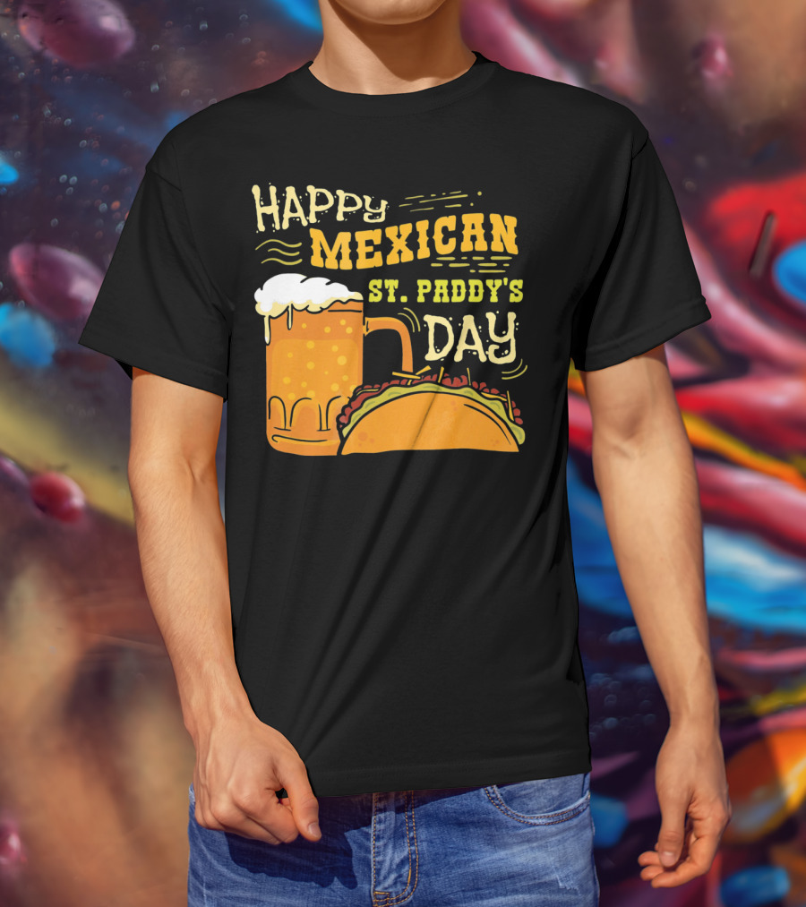 Happy Mexican St. Paddy's Day Beer Mug With Taco T-Shirt