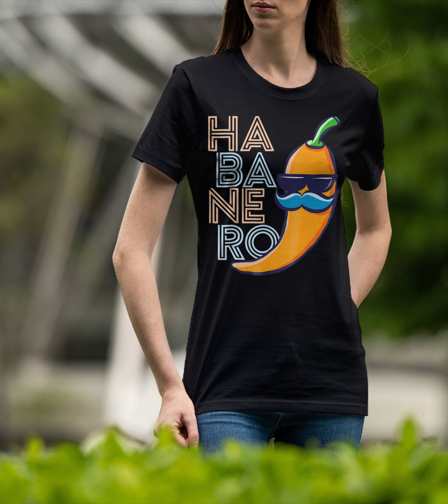 Habanero Lover Emoji Cinco De Mayo Mustache Pepper T-Shirt